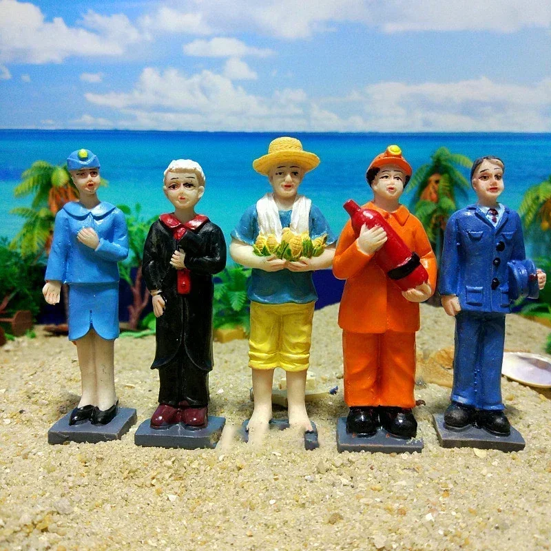 Professional Miniature Figurines Set – Doctor, Nurse, Astronaut, and Worker Desk Decor