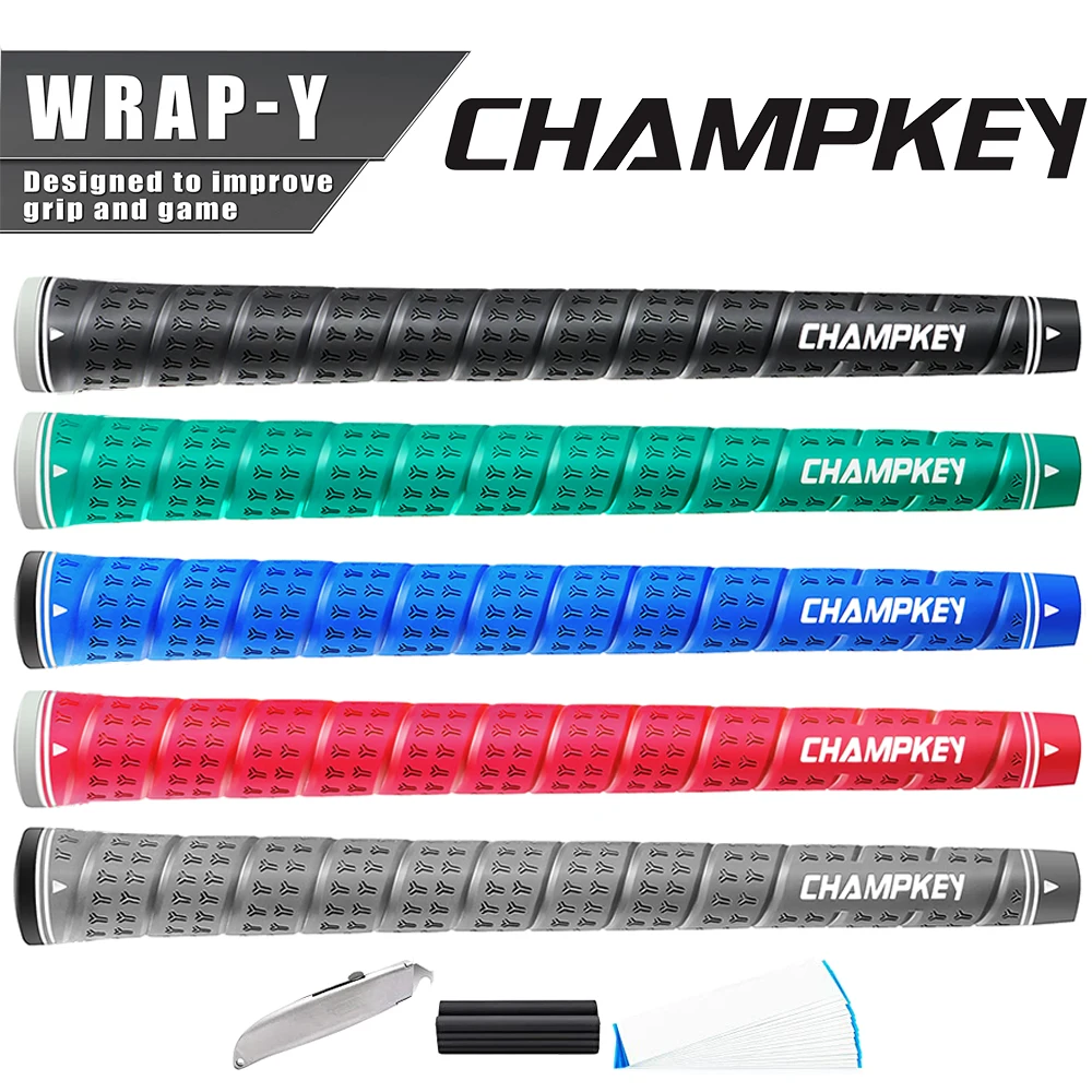 Champkey Rubber Golf Grips 13/10 Pack Midsize Golf Grips 5 Color Choice