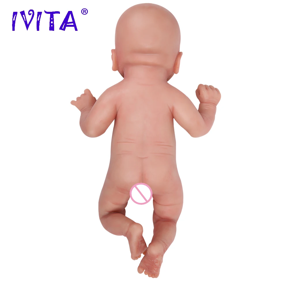 IVITA-Full Body Silicone Reborn Baby Doll, Coco Soft Dolls, Realistic Boy Baby, DIY Blank Crianças Lifelike Brinquedos, 100% Full Body, WB1512, 14