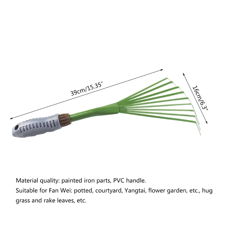 M6CF удобные грабли с железными зубами, садовые грабли, цветочные клумбы, незаменимый инструмент для посадки и прополки сада,