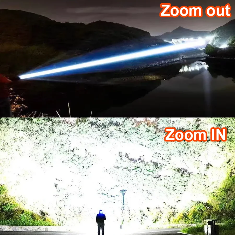 990000000LM 고출력 LED 손전등 충전식 휴대용 조명 가장 밝은 전술 토치 장거리 캠핑 사냥 램프