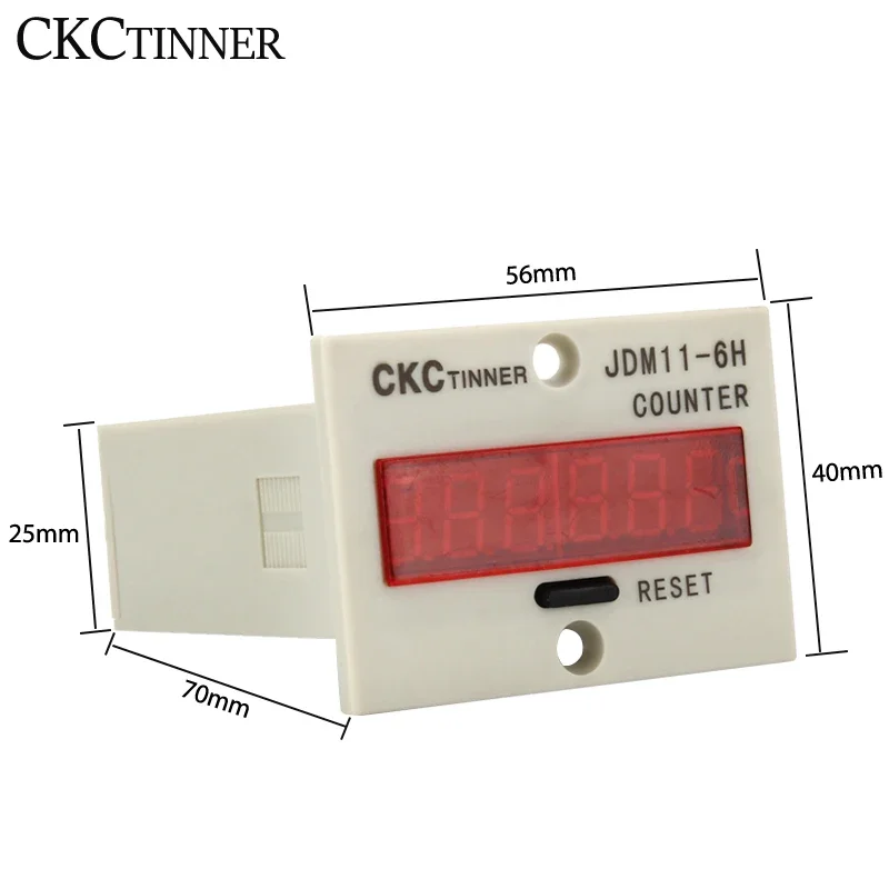 Digital Counter JDM11-6H Display Electronic Industrial Counter DC 12V 24V 36V AC 110V 220V 380V Proximity switch sensor count electronic counter