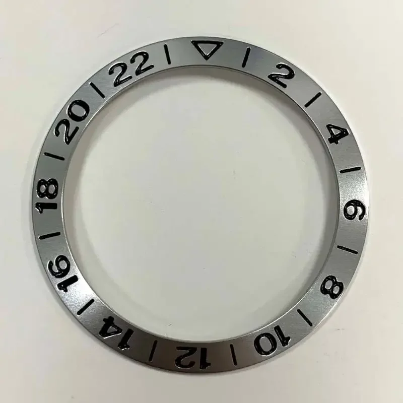 Aluminum Sloping Watch Bezel Insert with GMT Font, 38x30.5mm