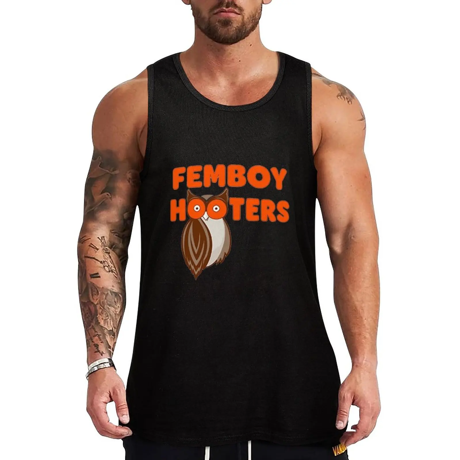 

New Femboy Hooters Tank Top gym shirt men gym clothes man fitness