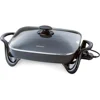 16-Inch Electric Skillet with Glass Cover,Tempered glass cover with stay-cool handle,Doubles as a buffet server. 2