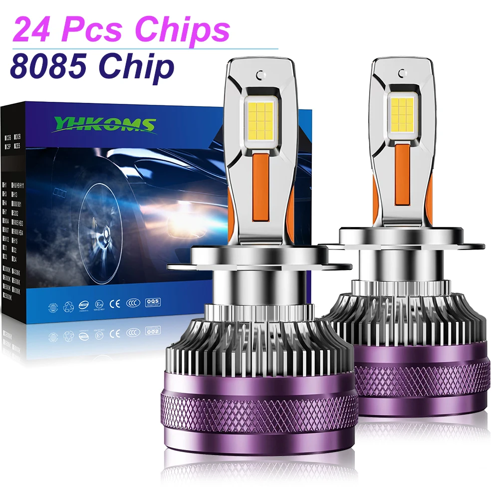 YHKOMS LED Headlight Bulb K8085, 300W 30000LM CSP 3 Copper Tube Canbus H1 H7 H4 H11 9005 9006 12V Fog Light