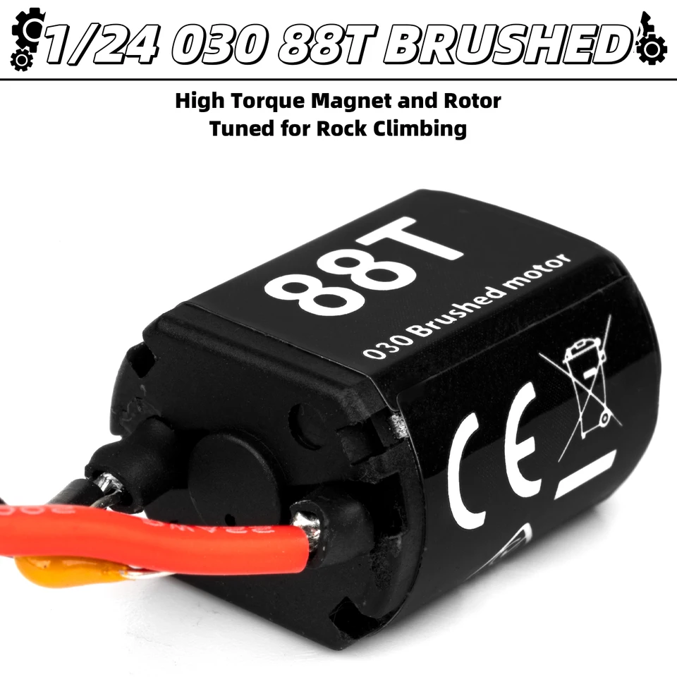 Moteurs électriques RC 7 4V RC 030 88T Moteur à Douille 88T Vitesse RC à Douille Moteur Pour Axial SCX24 AXI90081 AXI00002 AXI00001 AXI00004 1/24 RC Crawler