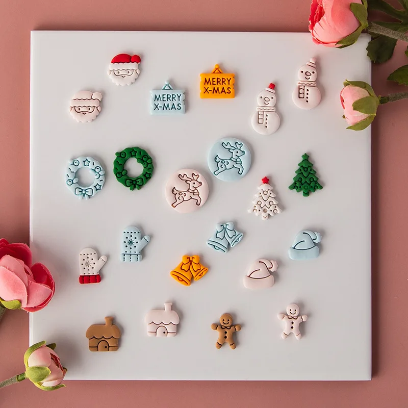 Festive Polymer Clay Cutter Set: Deer, Snowflake, Santa, Gingerbread Man for Holiday Jewelry and Decor