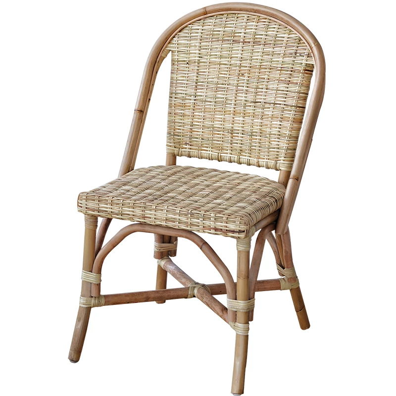

XK European-Style Chair Simple Modern Home Bedroom Study Single Leisure Balcony Natural Rattan Chair