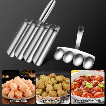 2/4 Strumenti per la produzione di polpette Macchina per polpette con pala da taglio Multifunzione per polpette Manuale da cucina in acciaio inossidabile 1