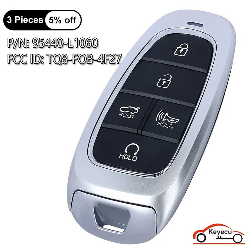 Keyecu 5 Pulsanti 433Mhz Id47 Chip Per Hyundai Sonata 2020 2021 Auto Smart Remote Control Key Fob Muslimate Tq8-Fob-4F27(Dn8)