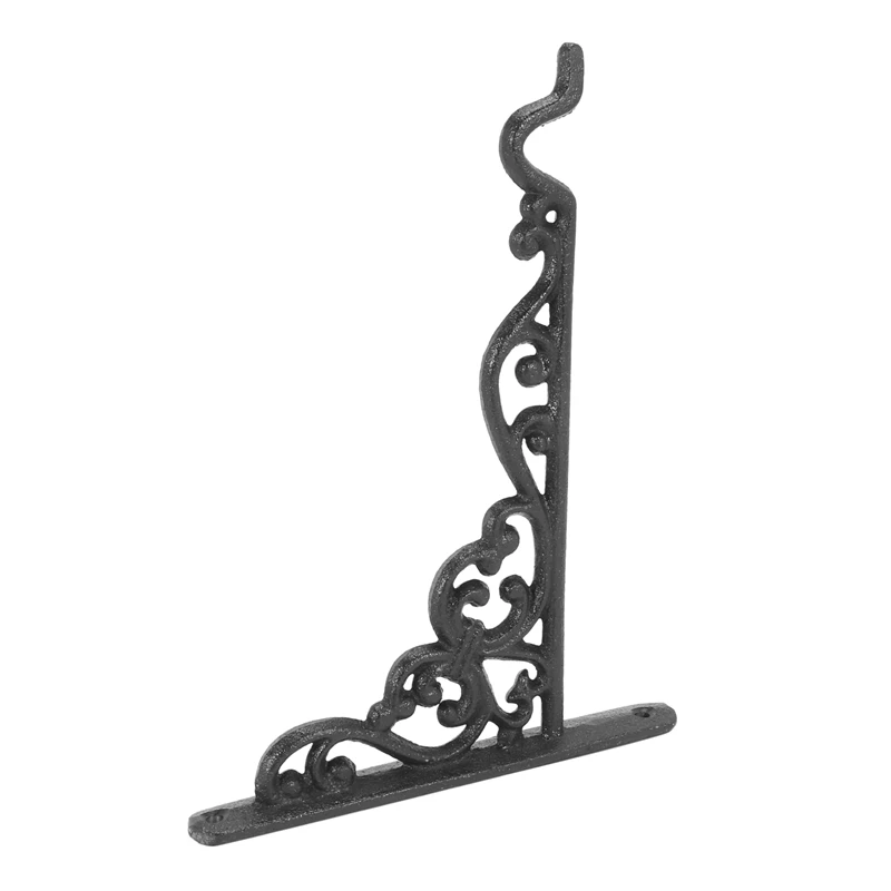 

4X Cast Iron Hanger Wrought Iron Garden Hook Flower Pots Basket Wall Hanger Bracket With Expansion Screw CNIM Hot