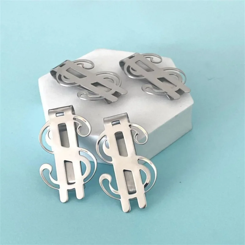 Metal Dollar-sign Shaped Money Clip High Quality Exquisite Money Holder Mini Ultrathin Change Bill Clip Men's Business Wallet 3