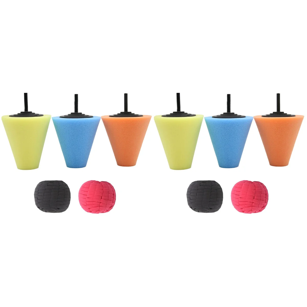 

10 Pcs Cone-shaped Sponge Pad with Polishing Ball Wax Wheel Hub Polishing Pad Tool for Car Care