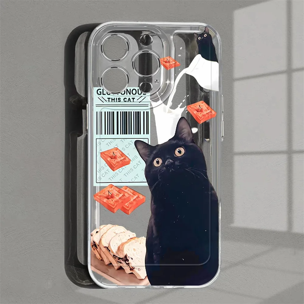 Transparent Soft Cover with Cute Cat Design - Fun Phone Case