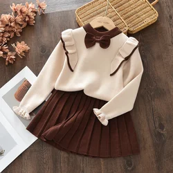 Chic Winter Knit Girls Dress & Skirt Set with Long Sleeves - 6T (AH842CF)