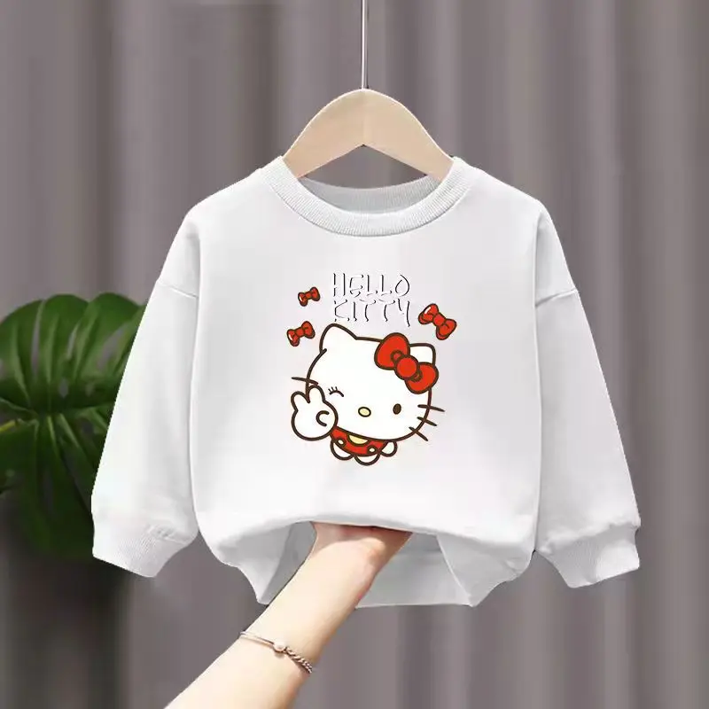thumbnail image 1 of Hello Kitty-suéter con estampado de dibujos animados para niñas, Top holgado de manga larga de otoño, ropa dulce y bonita para niños, 1 of 5