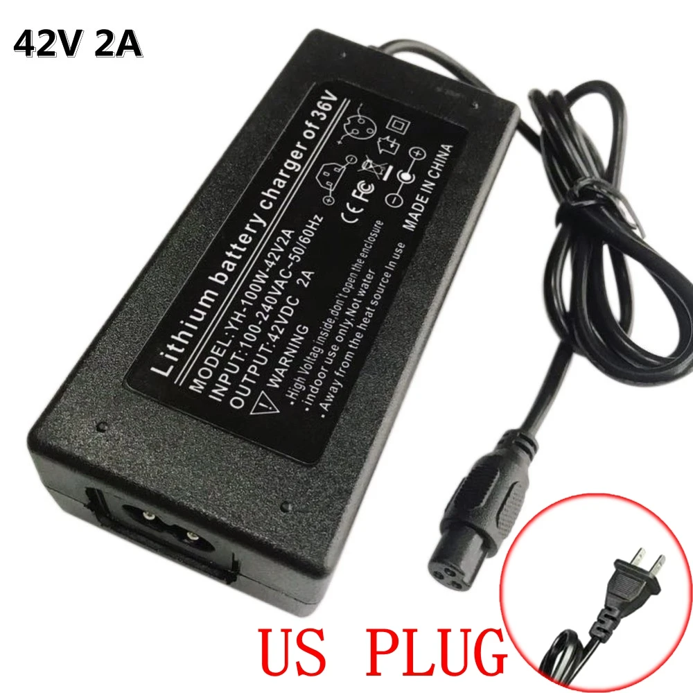 Universal Lithium Battery Charger - 42V 2A Power Supply Adapter