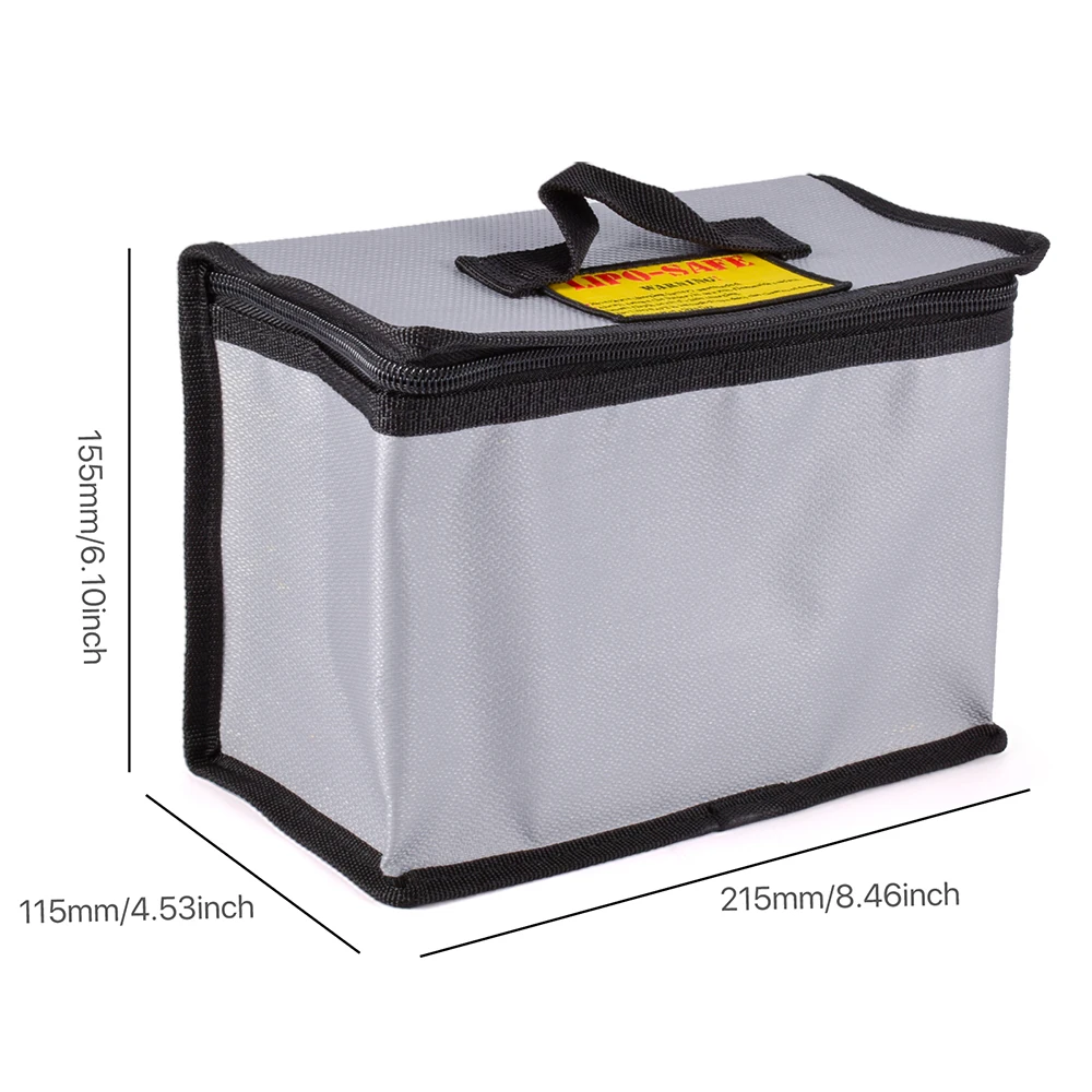S7e765c96e01f41a1b17a85e017858770u Lipo Guard Safety Bag Fireproof Explosion-Proof Portable Lipo Safety Bag 215*115*155mm for RC FPV Racing Drone Car Battery Safe