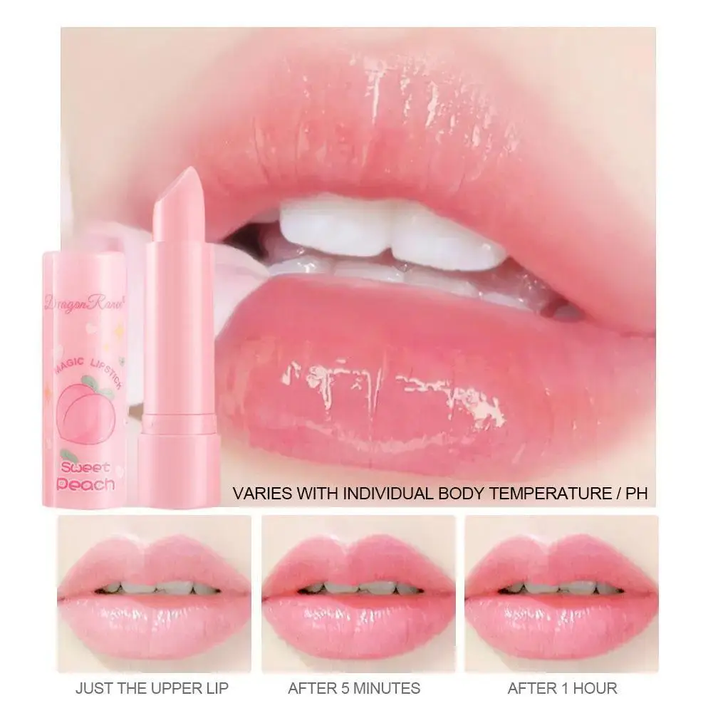 1PC Natural Peach Lip Balm Long-lasting Moisturizing Lipstick Temperature Change Color Lipstick Anti-drying Hydration Lip Care natural pink lipstick temperature change color peach lip balm long lasting moisturizing lipstick anti drying hydration lip care