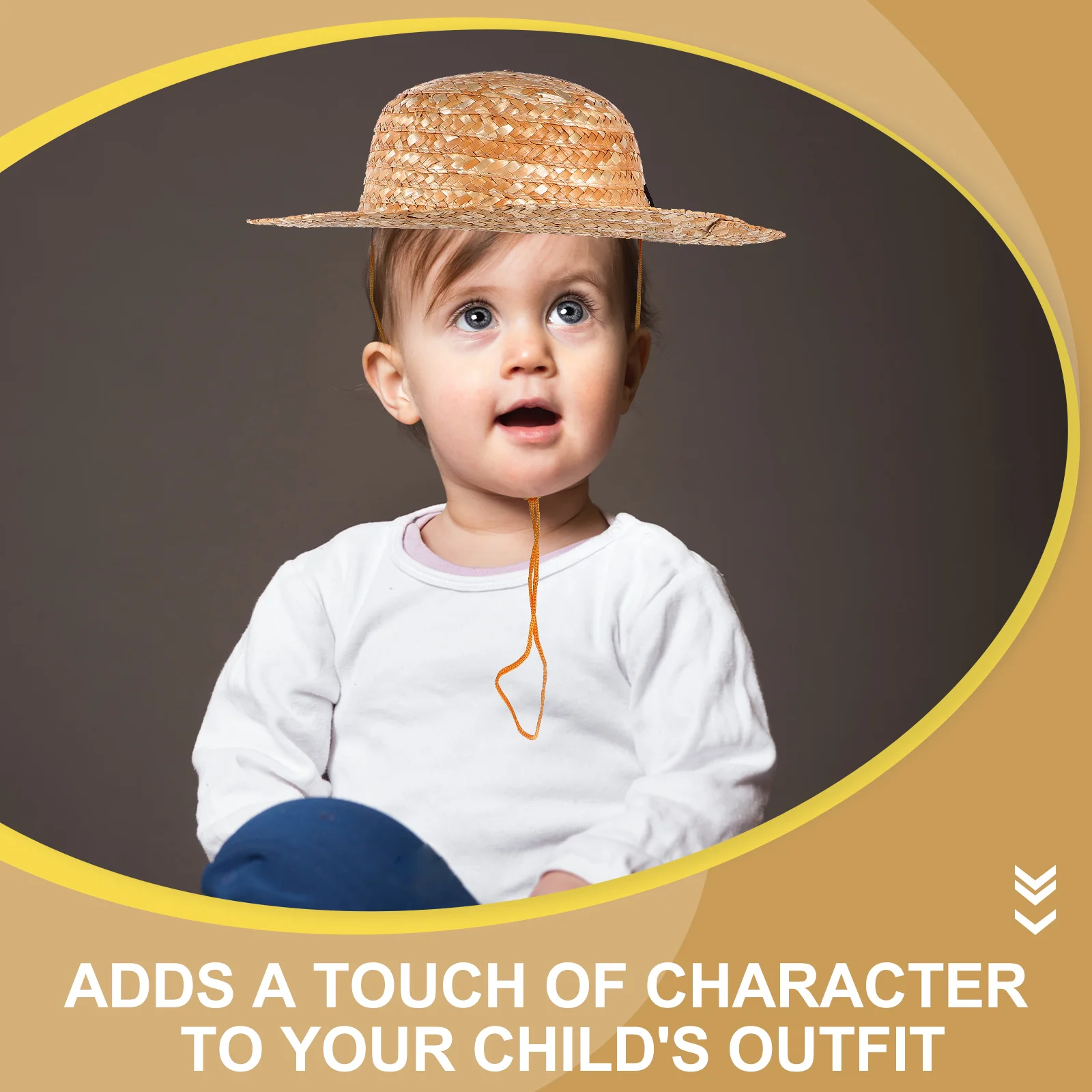 Sun Hat Children's Straw Hat for Farmer Costume Outdoor Beach Sun Cap Handicraft Hats Kids stage perform props