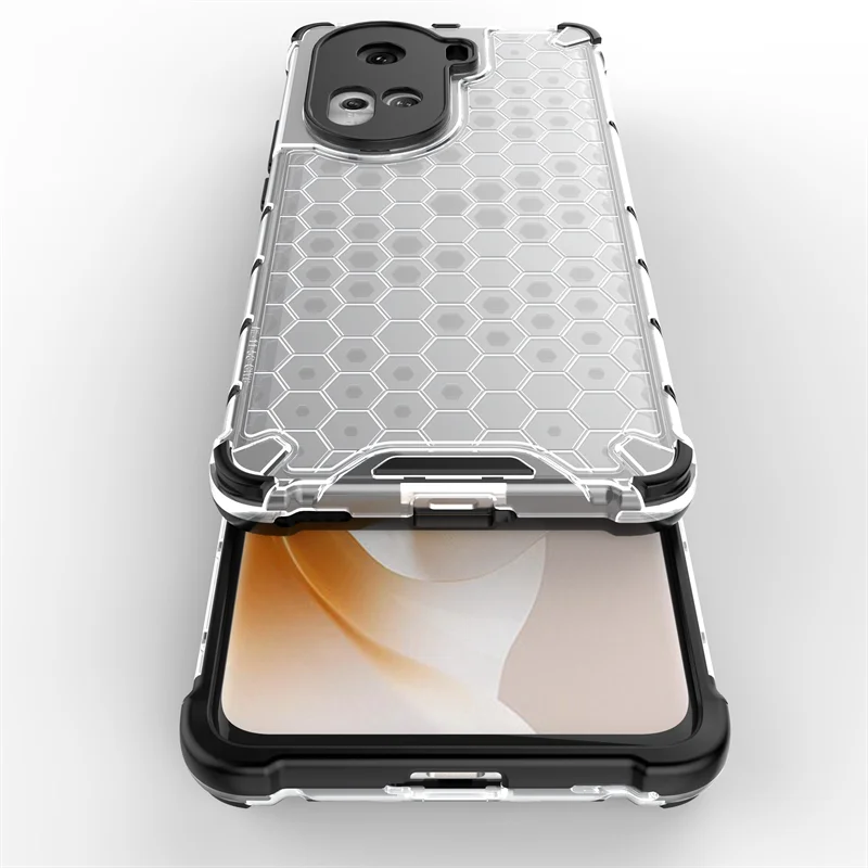 Shockproof TPU Armor PC Silicone Phone Case with Clear Back Cover