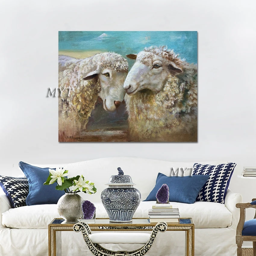

Animal Painting Frameless 3D Cute Sheep Abstract Canvas Art Hand Drawing Showpiece High Quality Wall Pictures For Living Room
