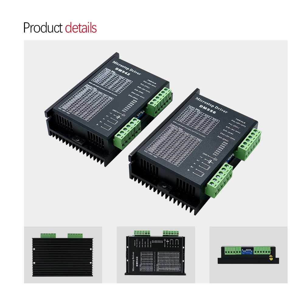 Stepper Motor Driver Microstep DM542 DM556 Suitable for 42 57 Stepper Motor Nema17 Nema23 Supply Voltage 20-50V DC 1-5.6A