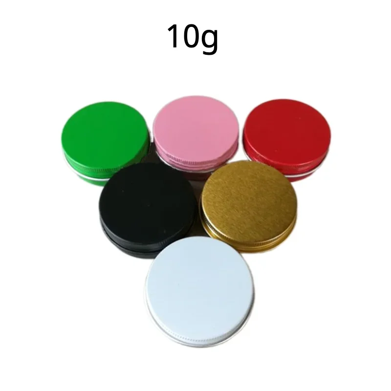 

10g Empty Aluminum Jar Container Cosmetics Lip Cream Sample Storage Bottle mini 10ml Pink Green Black Silver White Tin 5pcs