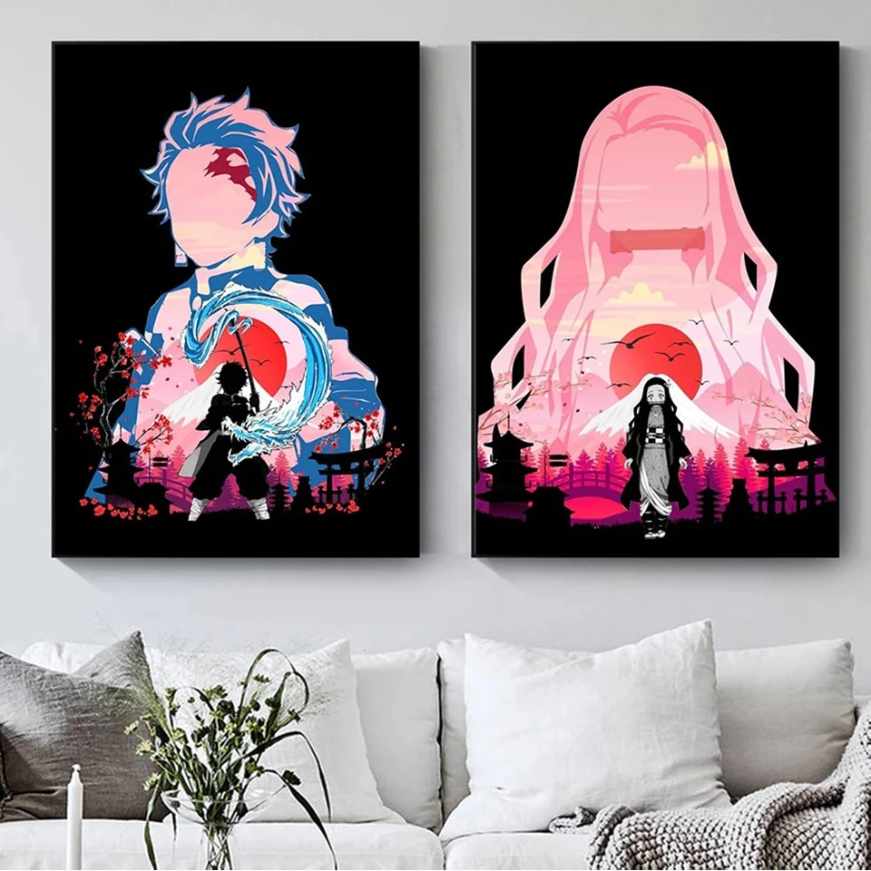 Gambar Seni Pembunuh Setan Lukisan Berlian Kimetsu No Yeyang 5D Anime