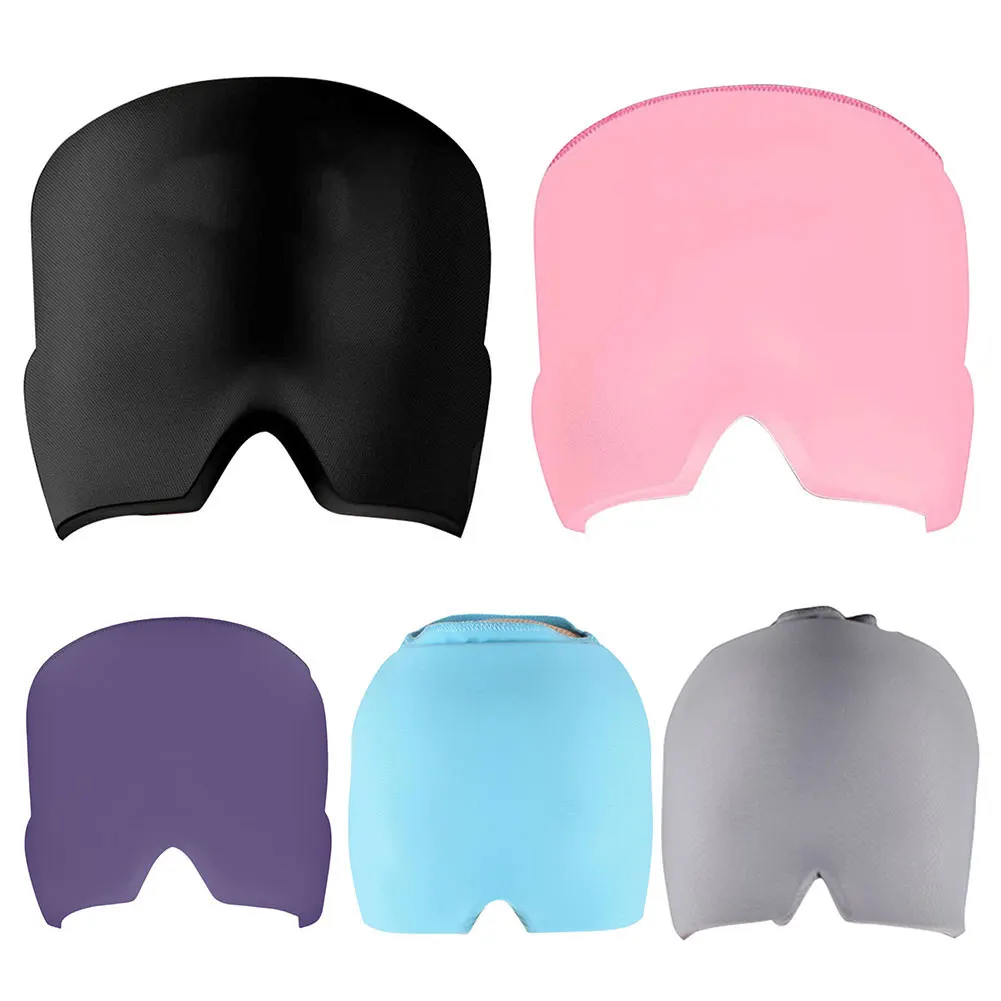 Migraine Relief Hat Reusable Headache Hat Gel Hot Cold Therapy Ice Cap Head Wrap Flexible Cooling Face Mask For Pressure Relieve