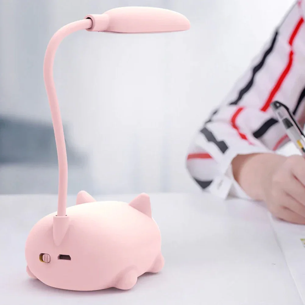 Cute Pet Pig Mini Night Light USB Charging Folding LED Small Table Lamp Student Learning Eye Protection Book Lamps Bedside Decor 3