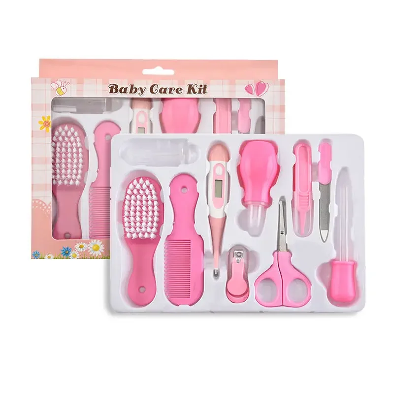 6/8/10/13pcs Newborn Baby Kids Nail Hair Health Care Thermometer Grooming Brush Kit Care Baby Essentials Newborn Material Safety Baby Care Kit Health Care Kit