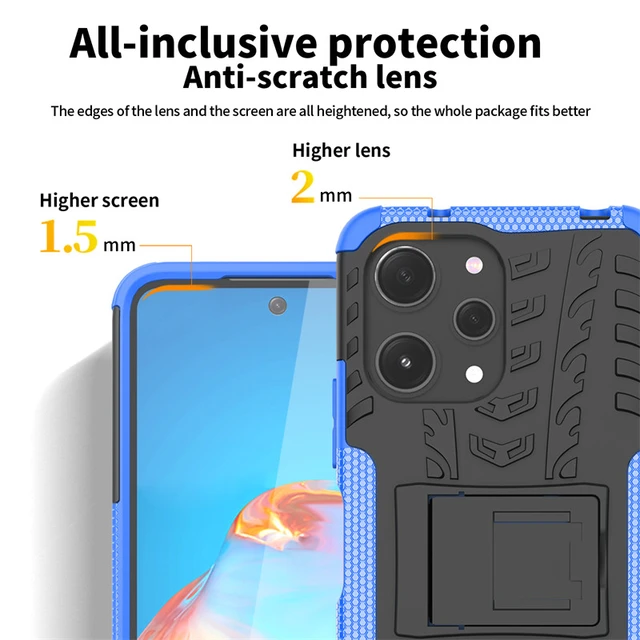 For Funda Xiaomi Redmi 12 Case Xiaomi Redmi 12 4G 5G Cover Housing  Shockproof Armor Silicone PC Hard Back Phone Cover Redmi 12 - AliExpress