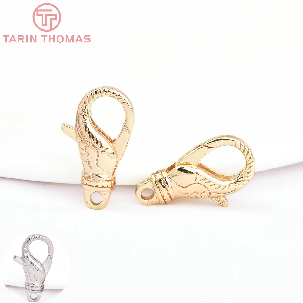 

(7893) 4 шт. 11x18,5 мм 24 к золотого цвета латунные резьбовые узоры Омар застежки ожерелье высокое качество ювелирные аксессуары Оптовая Продажа