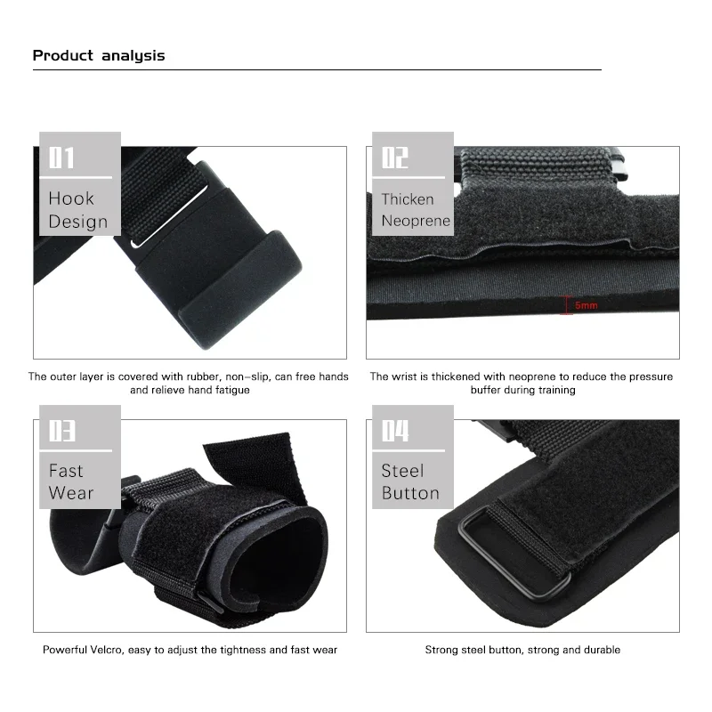 Weightlifting Gloves 1Pair Power Lifting Hook Wrist Strap Hand Grip Support Hard Pull-up Lifting Fitness Gloves For Gym Men And Women