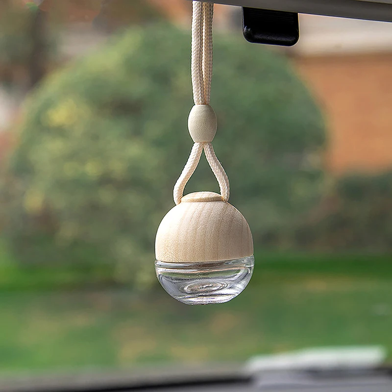 

Glass Transparent Refillable Car Perfume Air Freshener Empty Hanging Bottle Fragrance Diffuser Interior Decoration Accessories