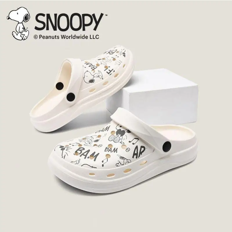 

Милые Мультяшные туфли с отверстиями Kawaii Snoopy, новая летняя верхняя одежда, тапочки с нескользящим покрытием и защитой от запаха
