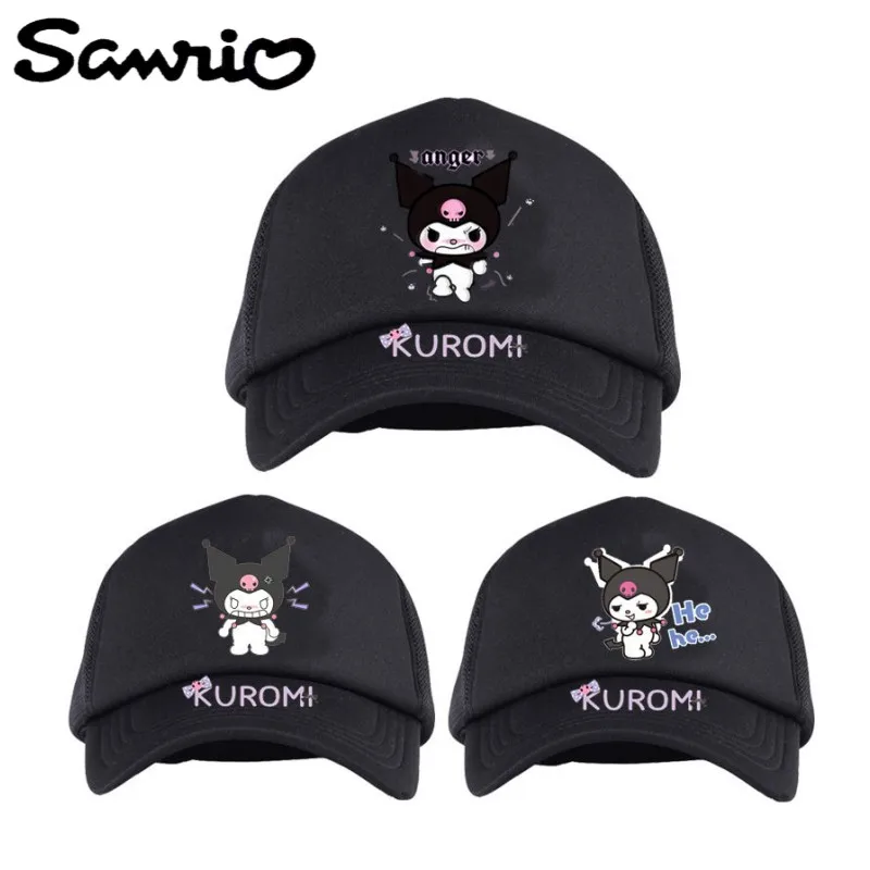 

Sanrio новая анимационная периферийная мультяшная Милая Kuromi Kawaii солнцезащитный козырек сетчатая бейсболка ins креативная Бейсболка подарок оптовая продажа