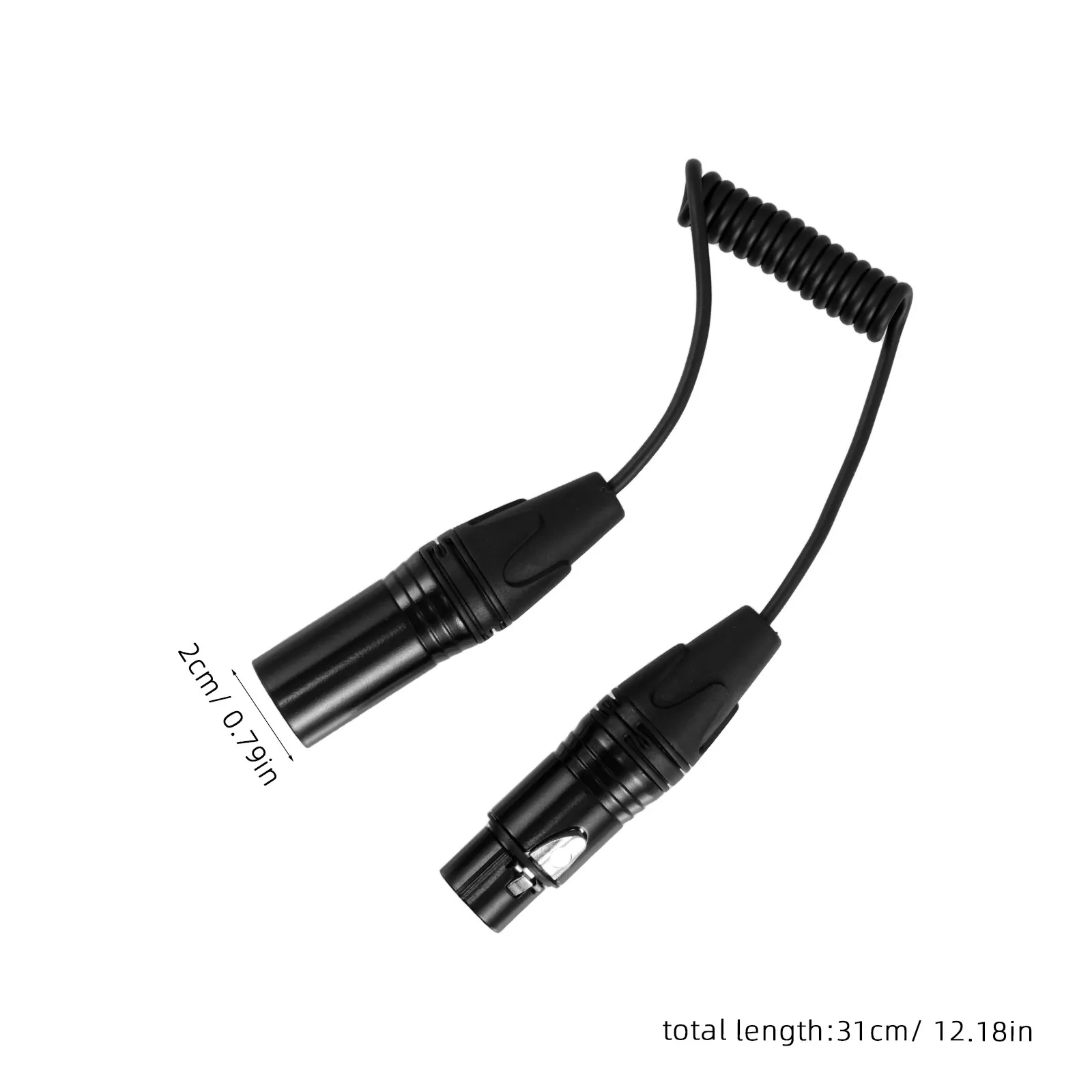 3핀 XLR 케이블(남성-여성) 스프링 디자인 마이크 커넥터, 밸런스드 마이크 코드 오디오 커플러, 라이브 사운드 녹음용
