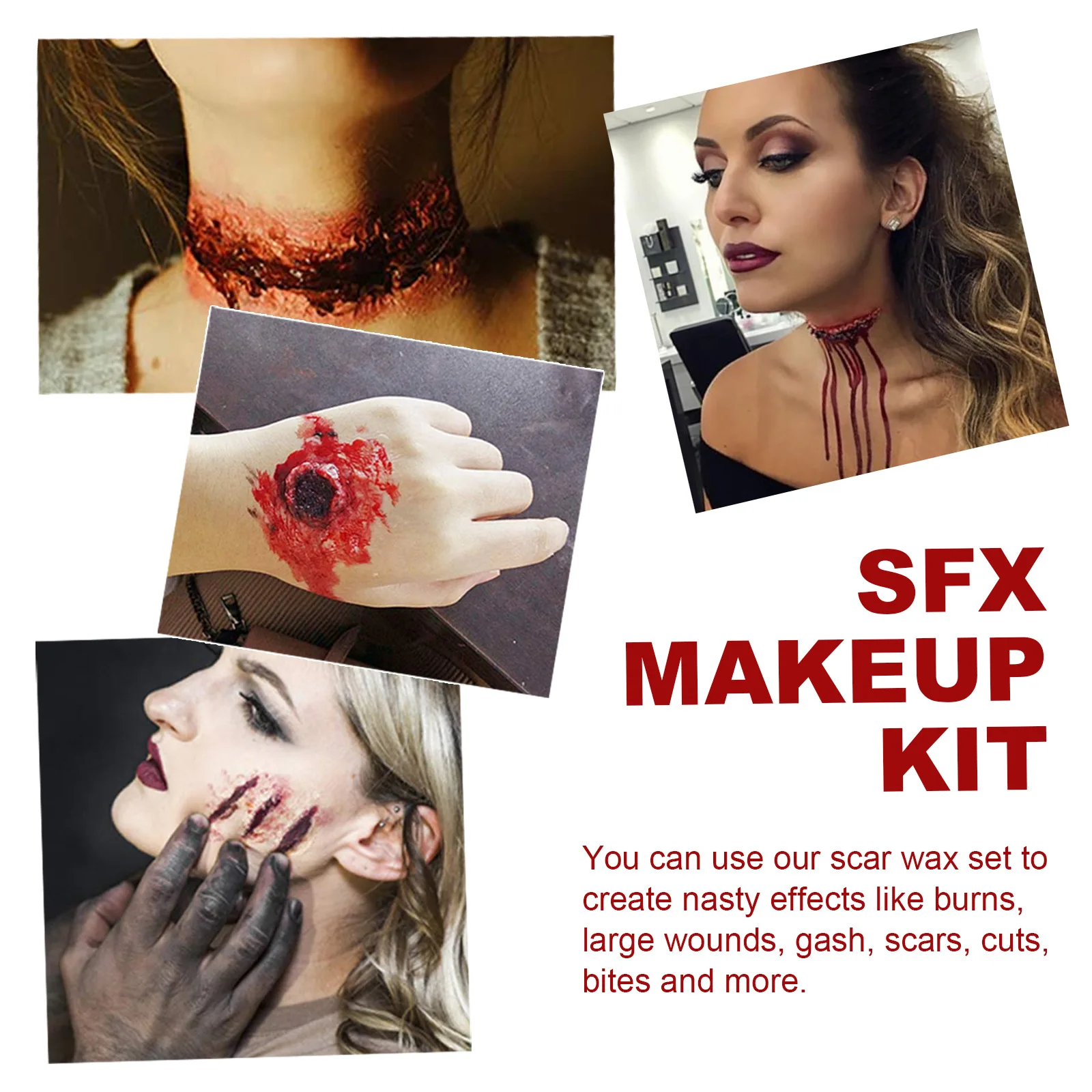 EELHOE SFX Makeup Kit Scars Wax Halloween Stage Fake Wound Skin Party