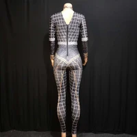 fashion Rhinestones Jumpsuit Crystal Pearl sexy Women Jumpsuits spandex party Nightclub birthday Pole Dance Singer Stage Costume - Image 6