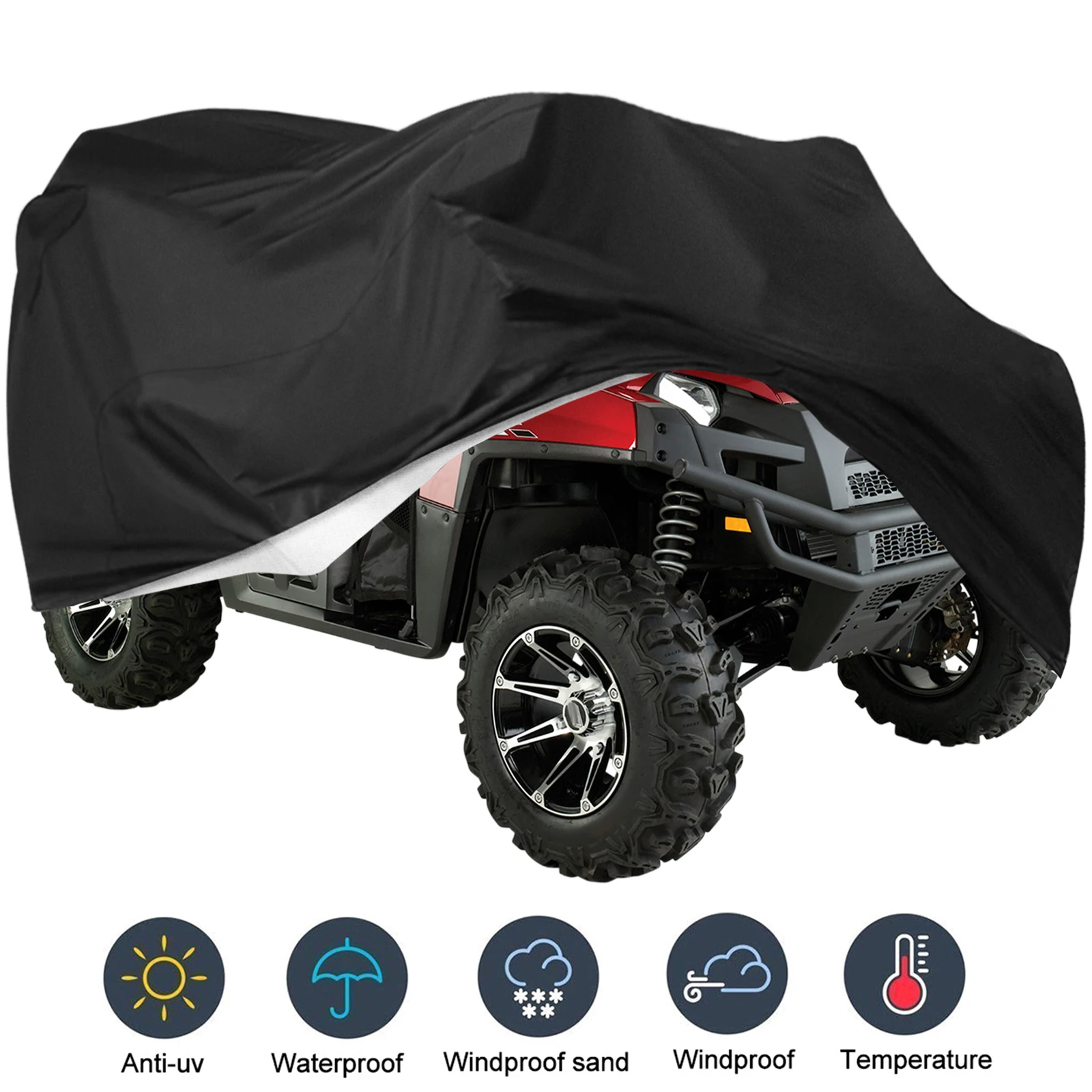 Motorcycle Tire Cover Universal Motorcycle Cover Large - 190T Waterproof UV Protection, 220x95x110cm UV Protected Motorcycle Storage Cover - Foto 3