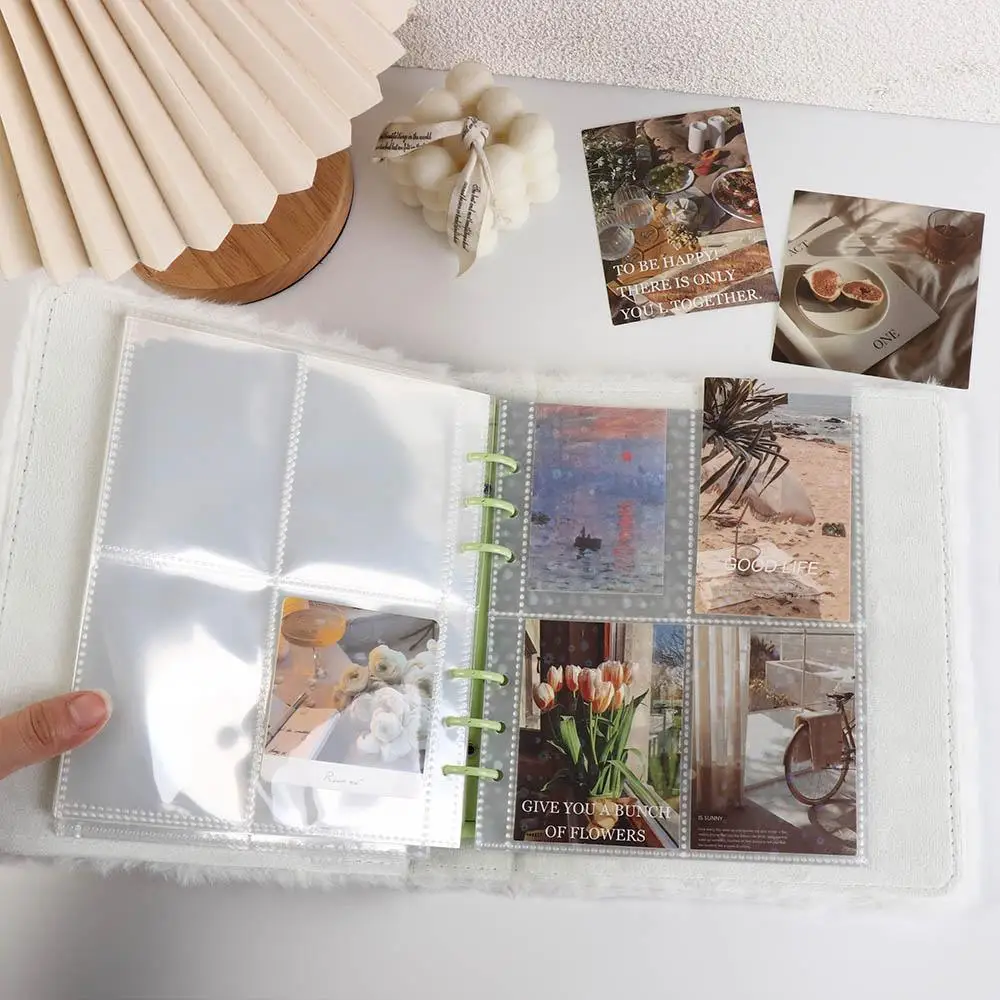 10pcs Plush Cartoon Plush a6 Photocard Holder a6 Dog Kpop Binder 4 Grids PVC Photocards Collect Volume Albums