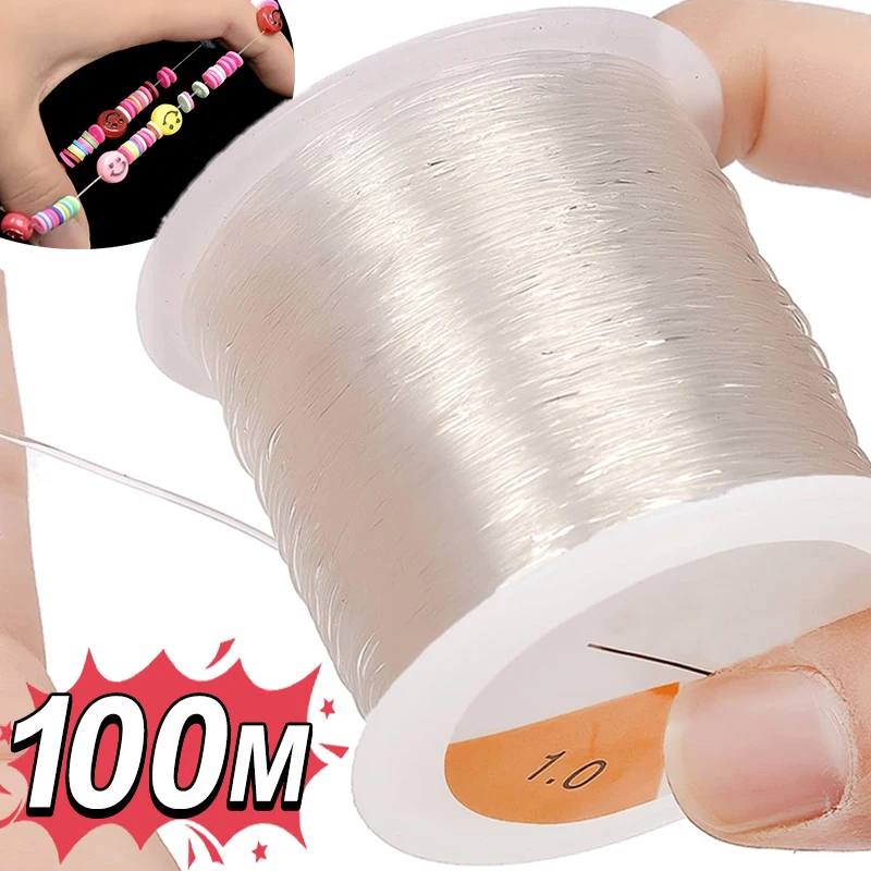 

100m Elastic Strong Crystal Beading Thread Cord Jewelry Making Necklace Bracelet DIY Beads Transparent String Stretchable Thread