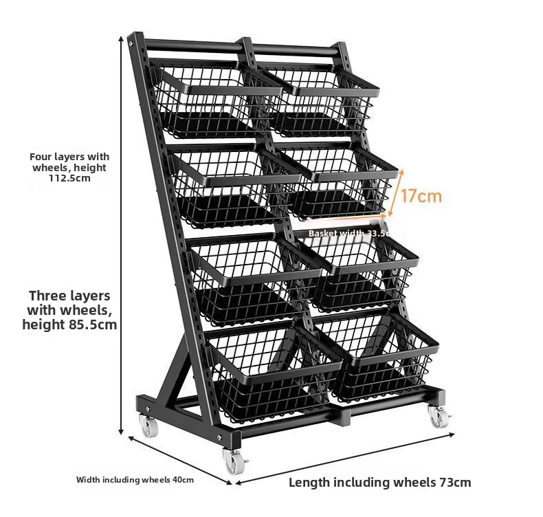 Kitchen Vegetable Storage Rack, Floor Standing Multi-layer Vegetable Basket, Living Room Snack Storage 6