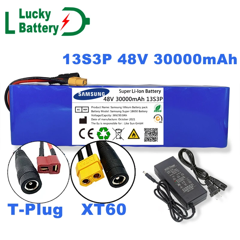 48v 30ah Ebike Battery 13S3P Li-Battery Pack 30Ah 48V With Charger