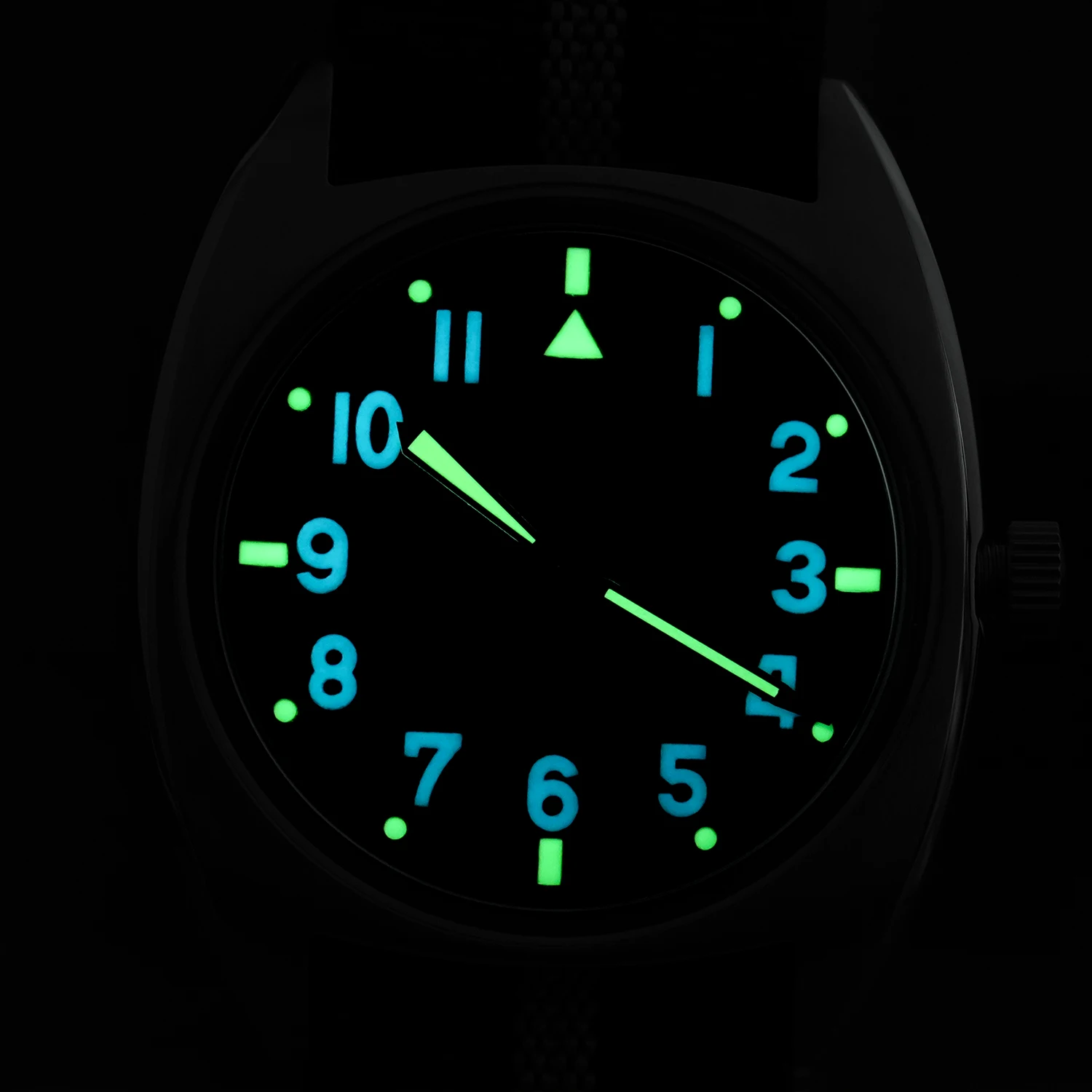 Militado ML05 ML05B 38mm Vintage Veldhorloges voor Mannen, VH31 Veegwijzers/515/Miyota Super 2035 Quartz Uurwerk, Domed Saffier Kristal AR Coating, C3 Super Luminescent, 100M Waterdicht