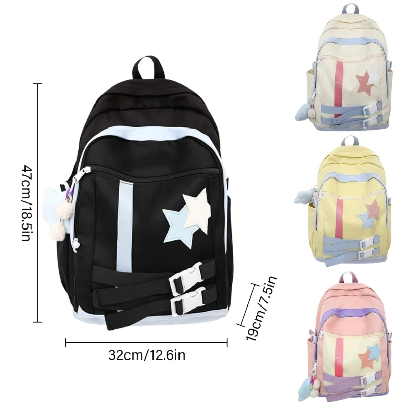 Women Travel Backpack Eye-Catching Star Backpack Student School Backpack Large Capacity Backpack for College Work