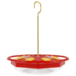 Premium Outdoor Hummingbird Feeder with Ant and Bee Protection, 8 Flower-Shaped Feeding Stations (Red)